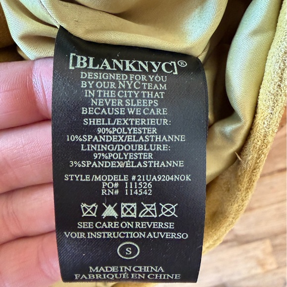 Blank NYC Mustard Faux Suede Women's Jacket - Picture 4 of 4
